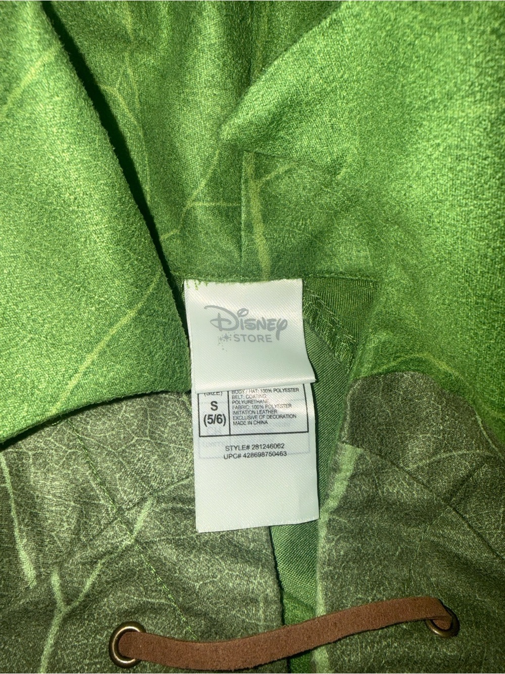 Disney Green Peter Pan Costume Pants & Tunic Set with Tan Boot Covers - Picture 2 of 2